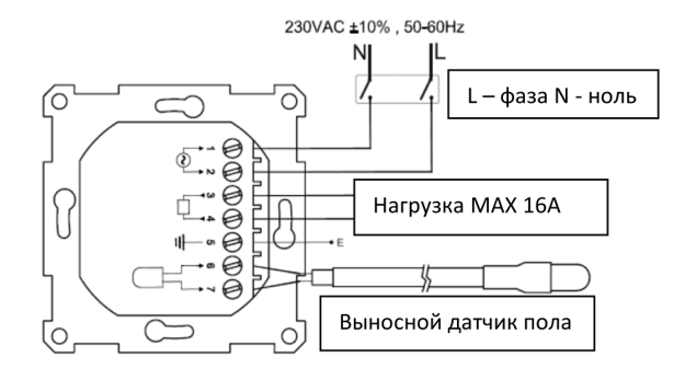 Проводной универсальный терморегулятор FRONTIER TH-0502R белый